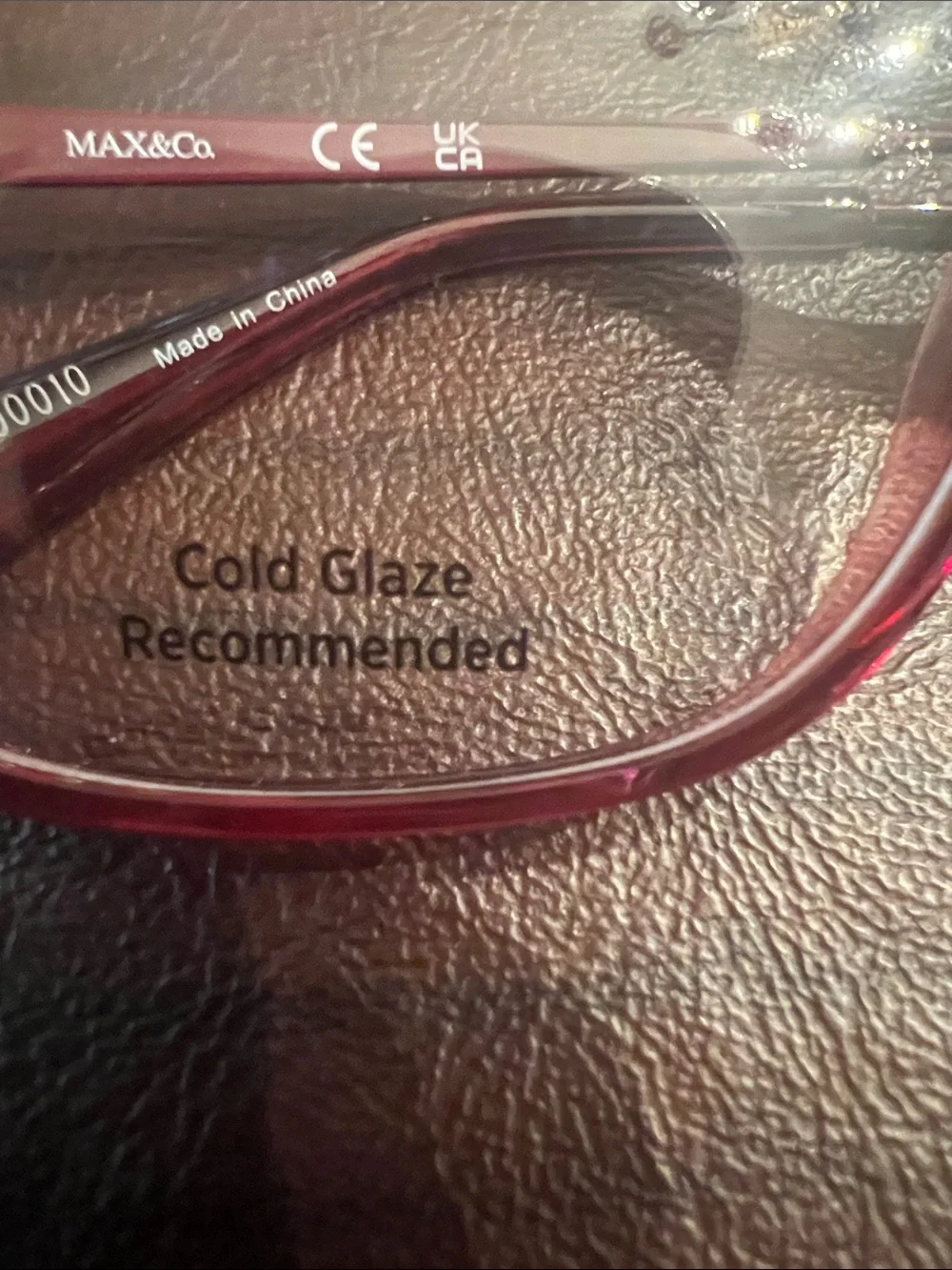 Max & Co. Burgundy Square Eyeglass Frames with Branded Pouch